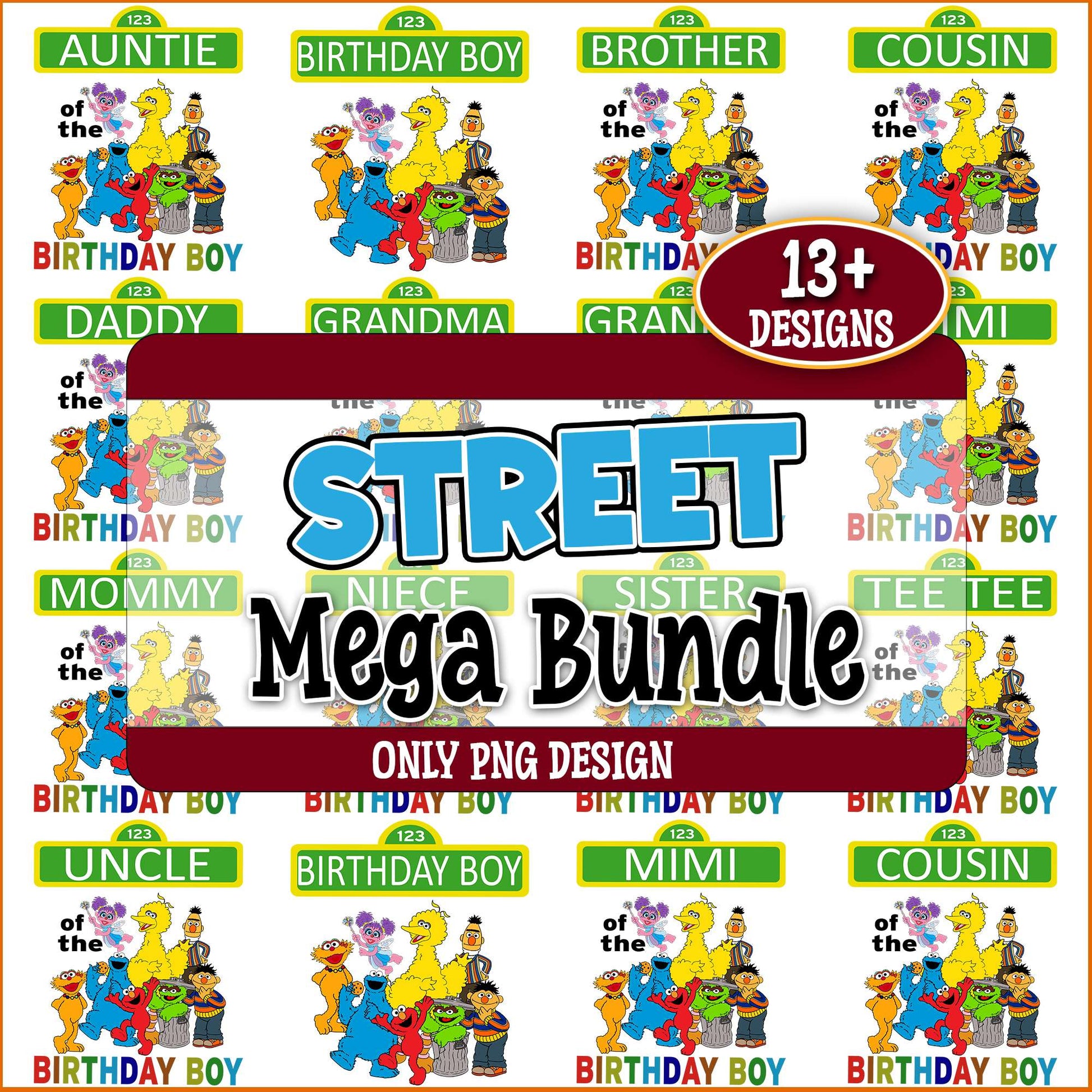 Birthday boy seasame png bundle