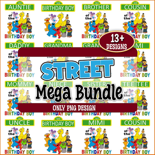 Birthday boy seasame png bundle