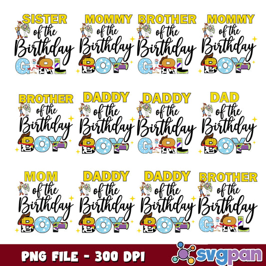Birthday family toy story png bundle