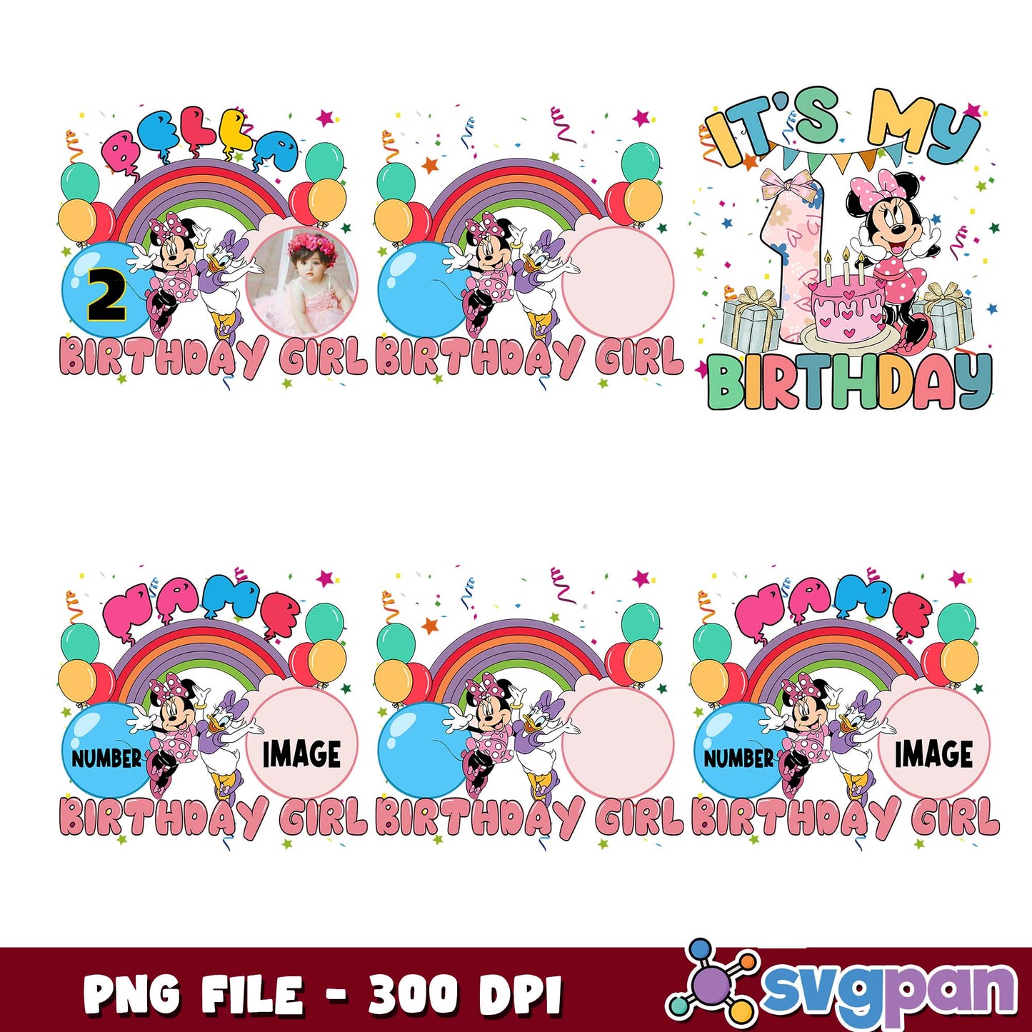 Birthday girl design png bundle