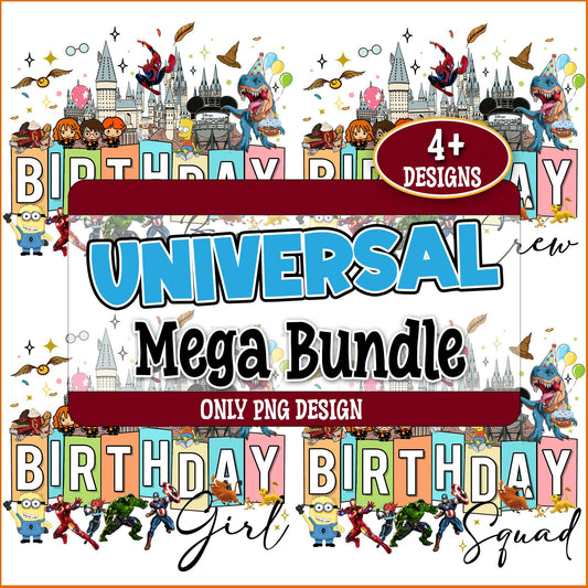Birthday girl squad png bundle