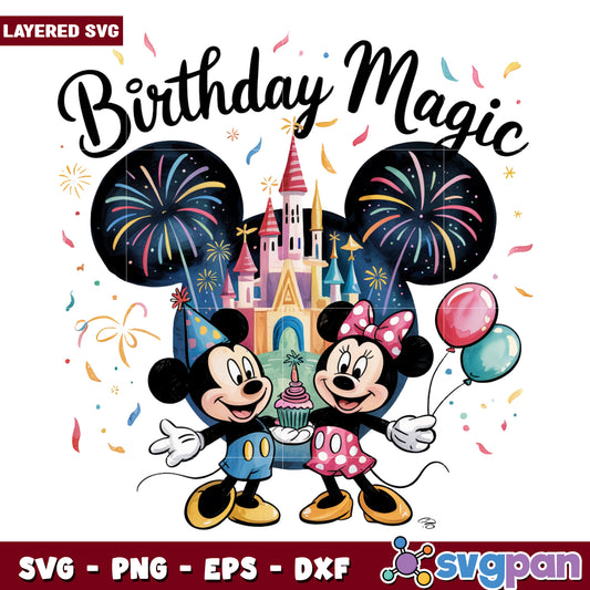 Birthday magic png, mickey mouse characters png, walt disney png