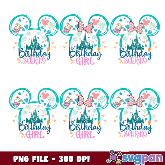Birthday squad mickey png bundle