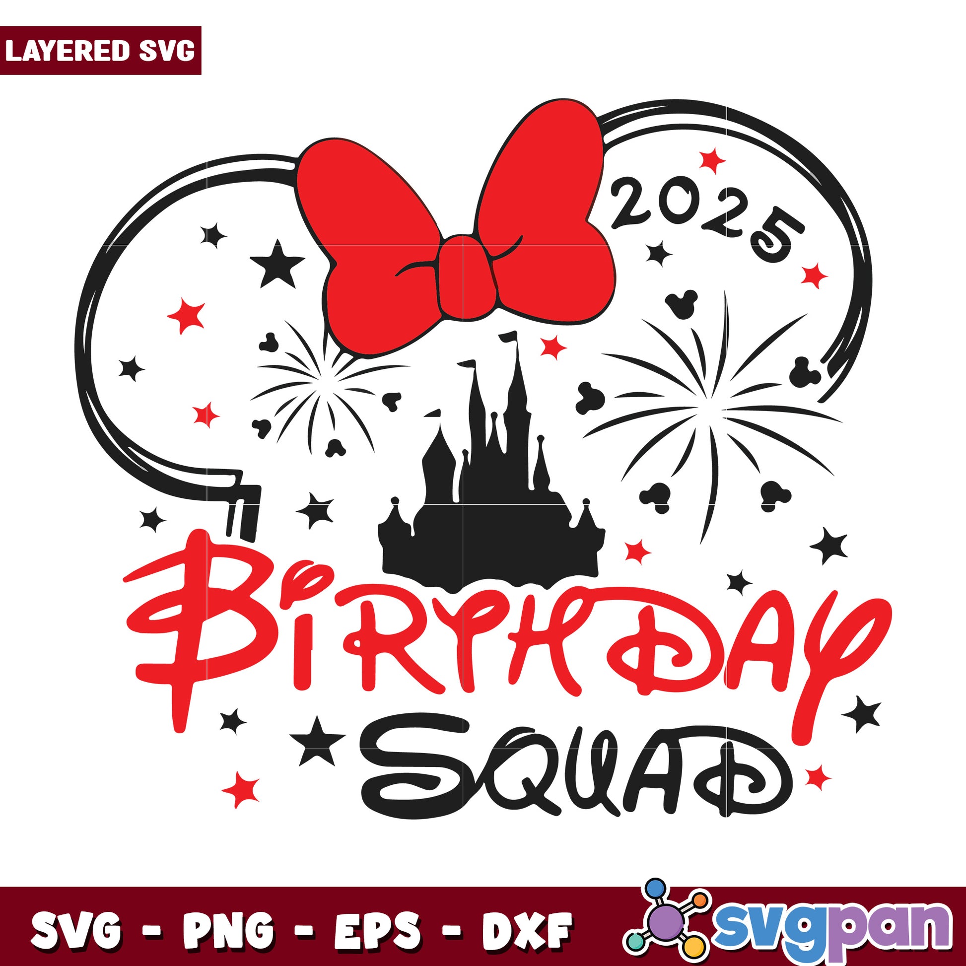 Birthday squad minnie svg, disney movies svg, family vacation svg