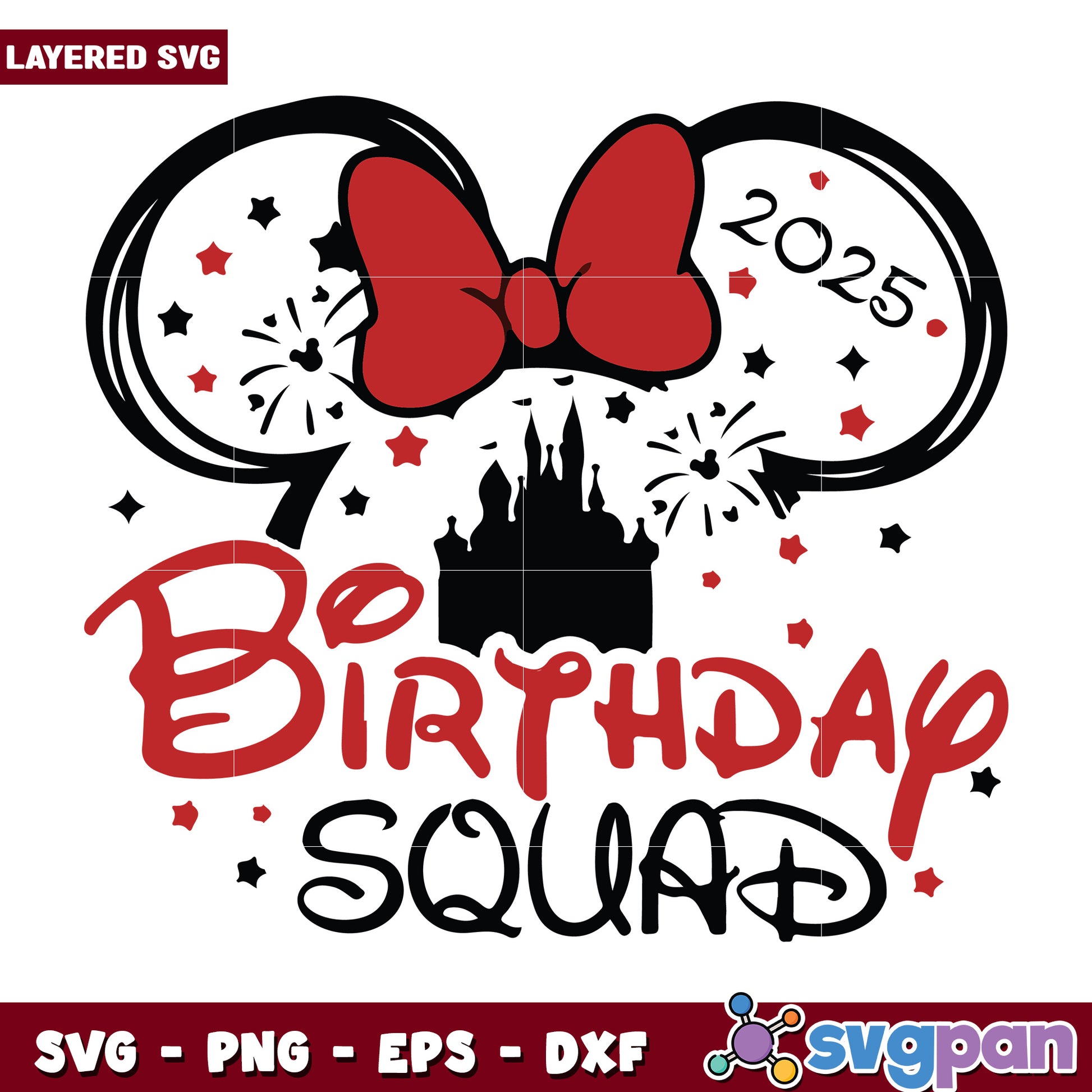 Birthday squad minnie svg, disney parks​ svg, disney chanel svg