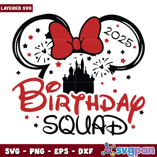 Birthday squad minnie svg, disney parks​ svg, disney chanel svg