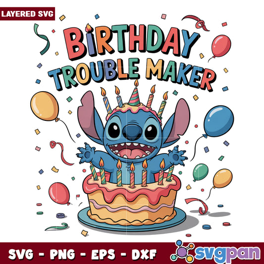 Birthday trouble maker png, summer time png, disneyland holiday png
