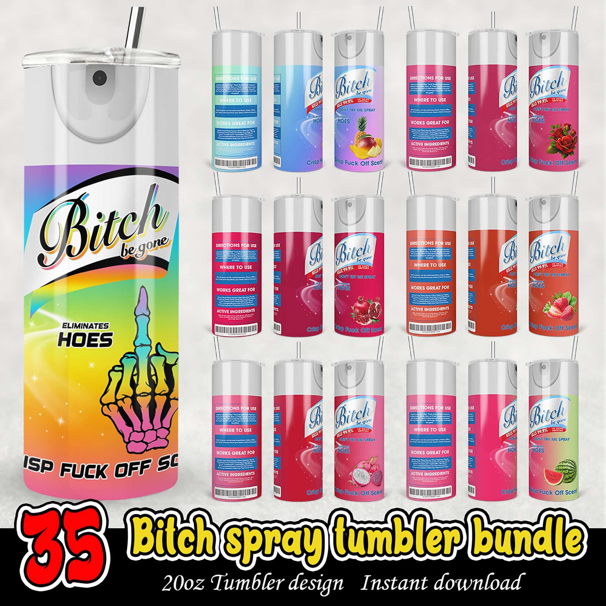 Bitch Spray Tumbler Bundle PNG Download