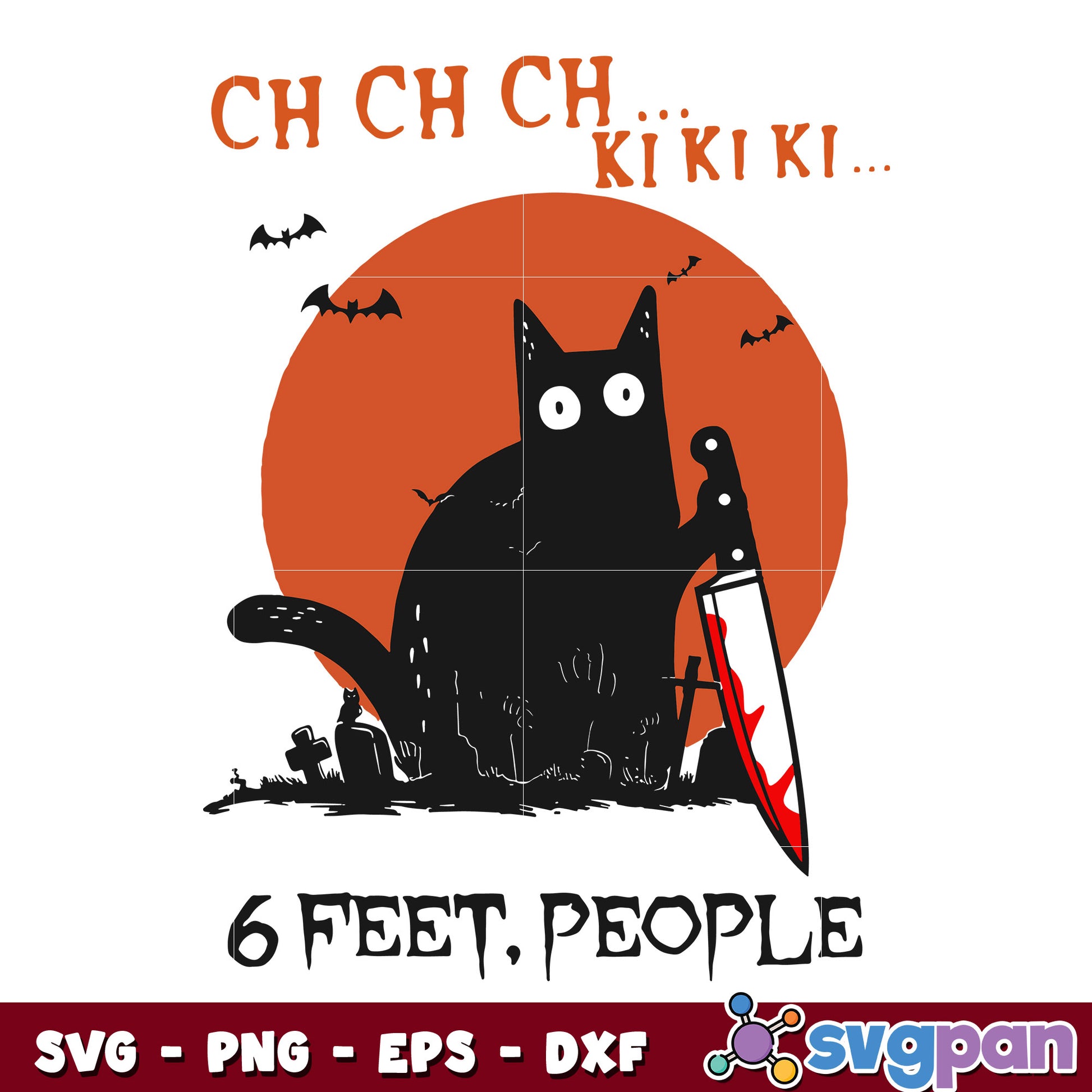 Black Cat 6 Feet People svg