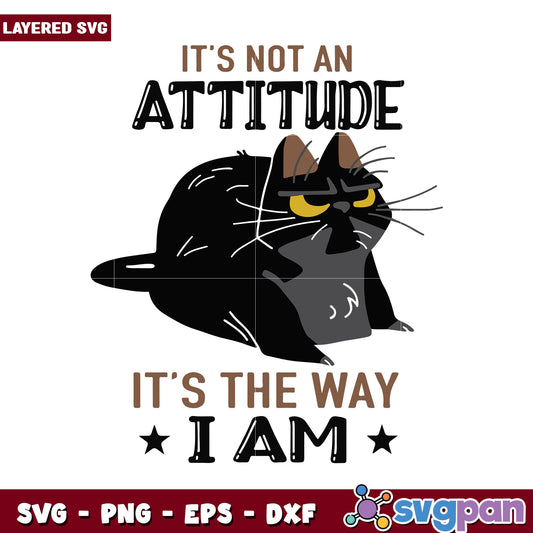 Black Cat SVG Design for Attitude Lovers, Perfect for Apparel and Gifts