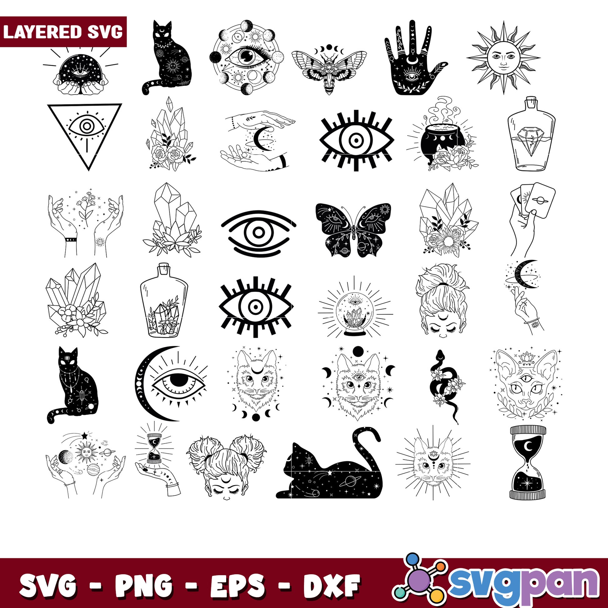Black Magic and Mystical Elements SVG Bundle