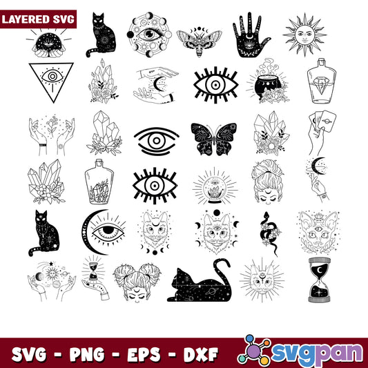 Black Magic and Mystical Elements SVG Bundle