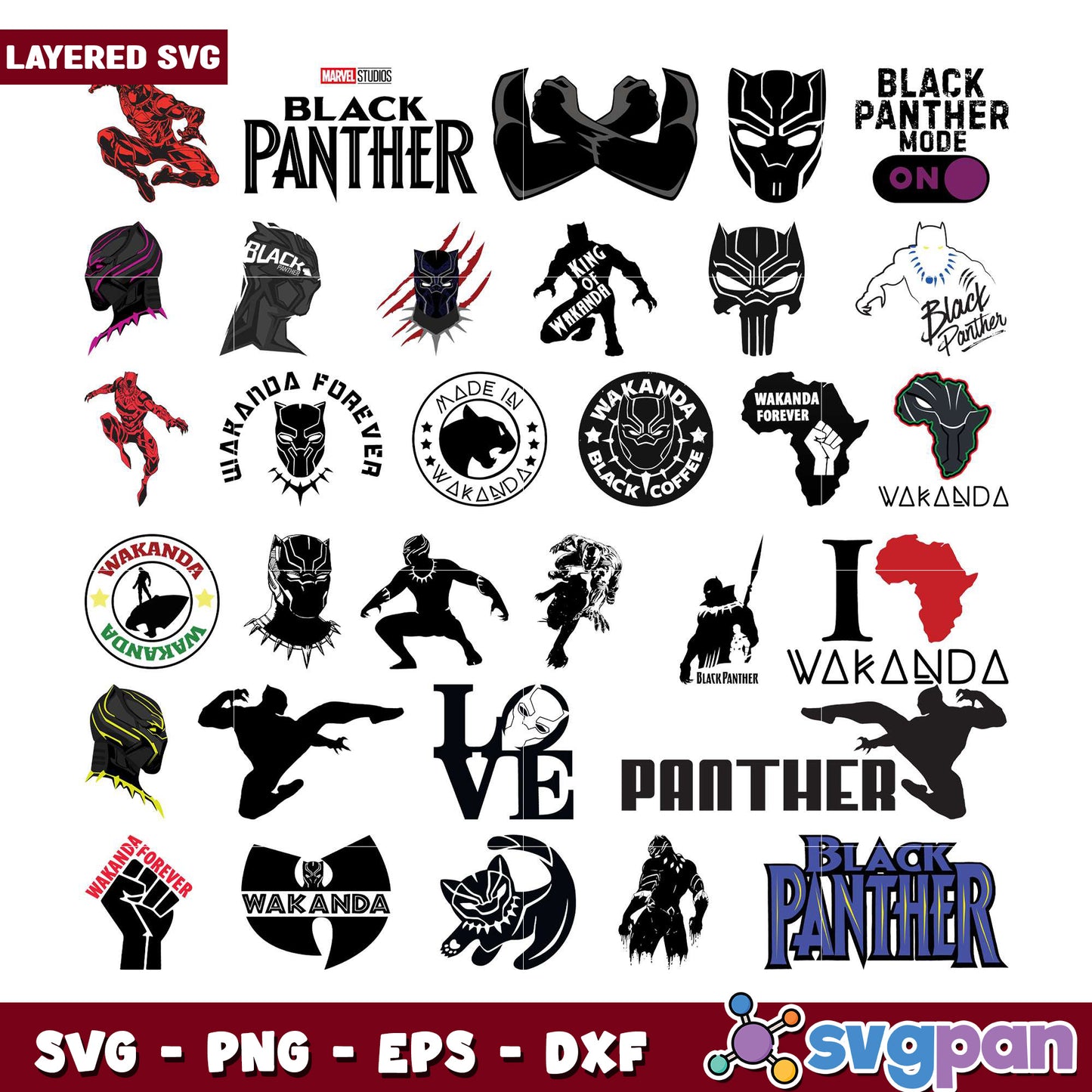 Black Panther SVG Bundle 20+ Designs