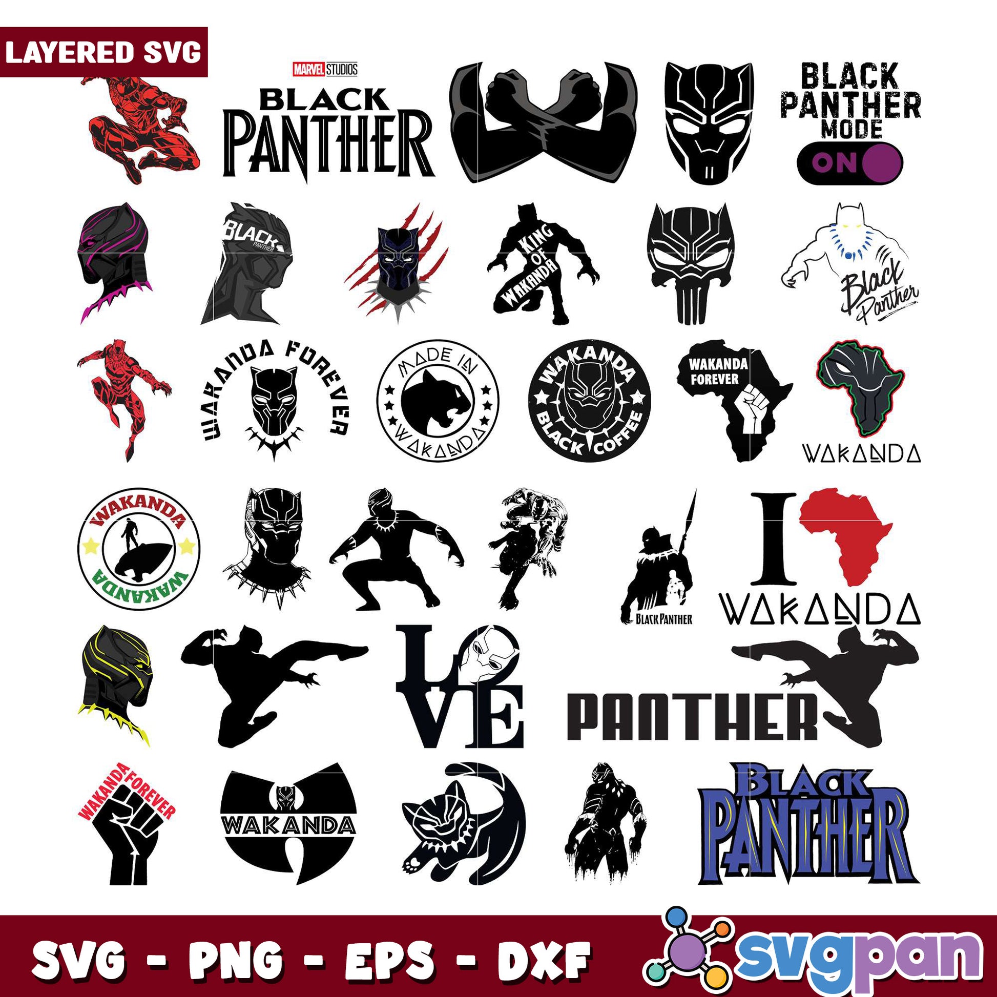 Black Panther SVG Bundle 20+ Designs