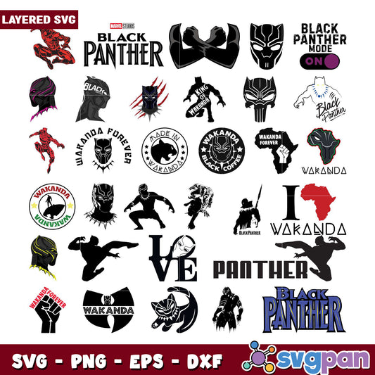 Black Panther SVG Bundle 20+ Designs
