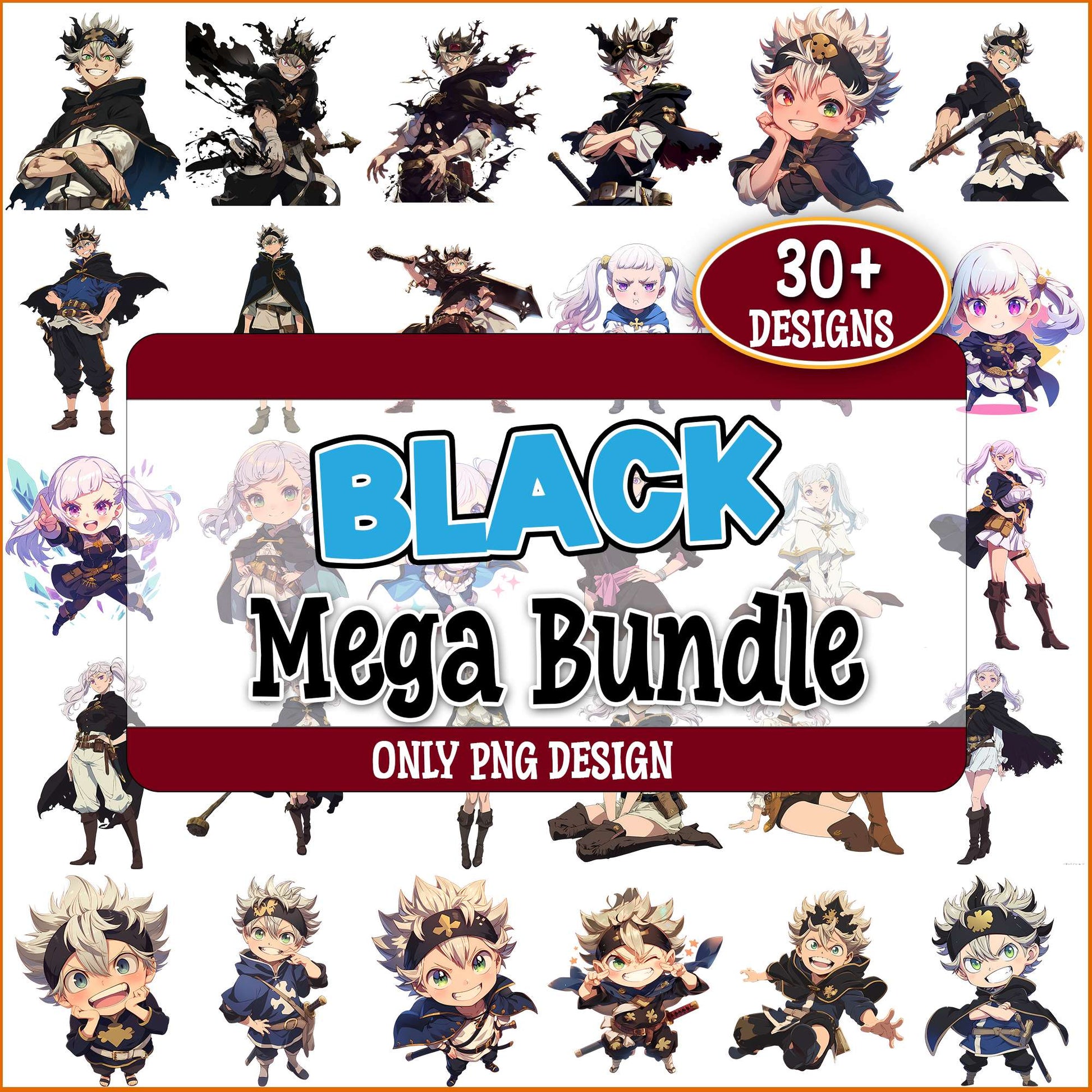 Black clover anime png bundle