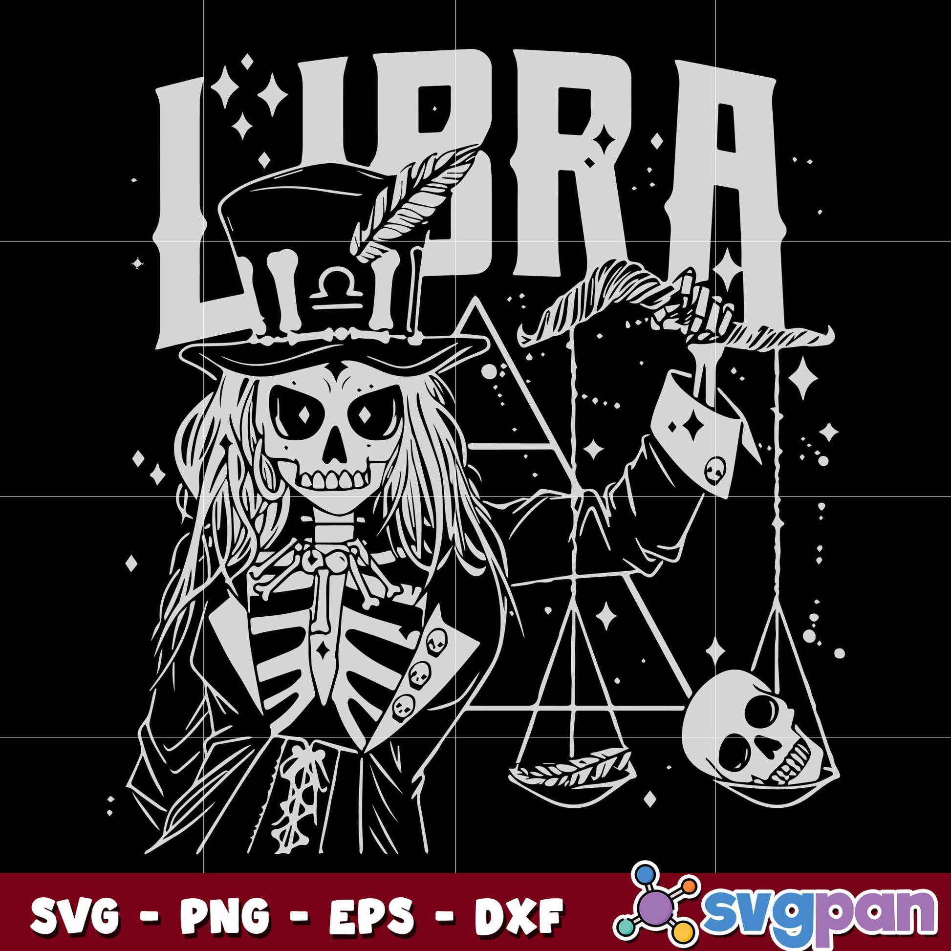 Blackcraft Zodiac Sign Libra Skull Love Witch Constellation svg