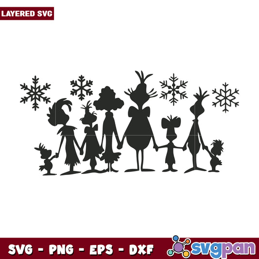 Black design grinch's friends svg, grinch meme svg, grinch svg