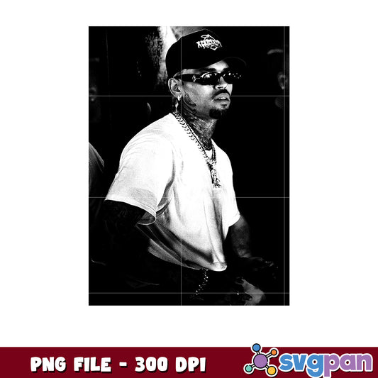 Black design of christ brown png, american artist png, christ brown music png