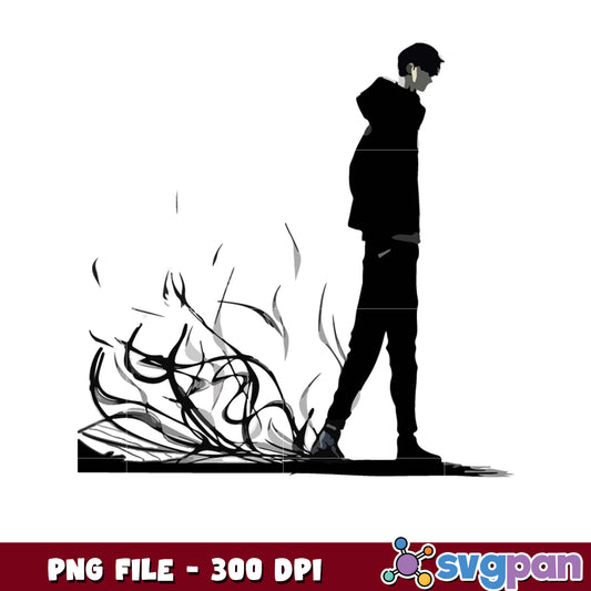 Black jin woo png, shadow monarch​​ png, solo leveling anime png