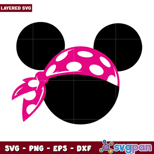 Black point minnie mouse pirate design svg, mickey mouse toys svg, disneyland svg