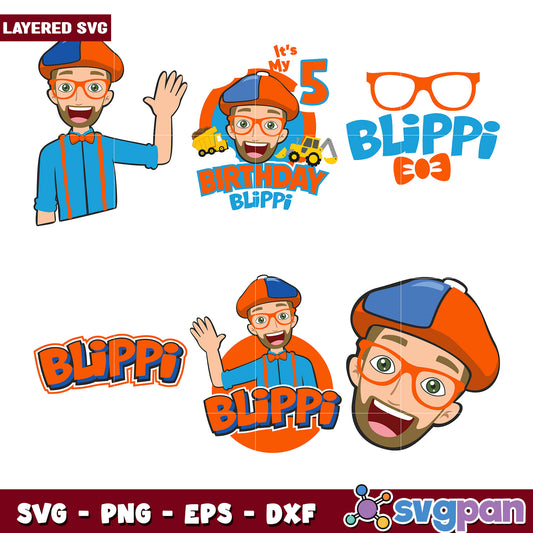 Blippi SVG Bundle Birthday Party Designs