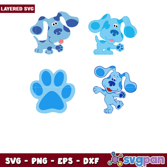Blue Puppy SVG Bundle Layered Designs
