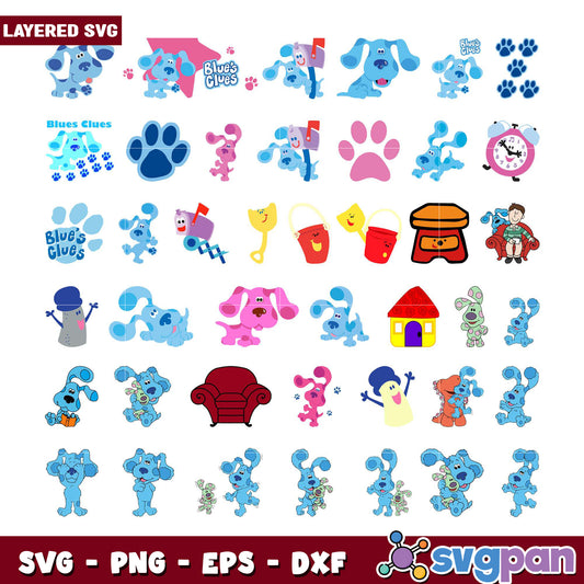Blues Clues SVG Bundle Fun Layered Clipart Set