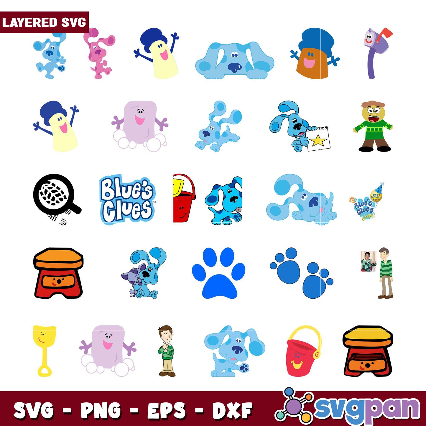 Blues Clues SVG Bundle Layered Designs