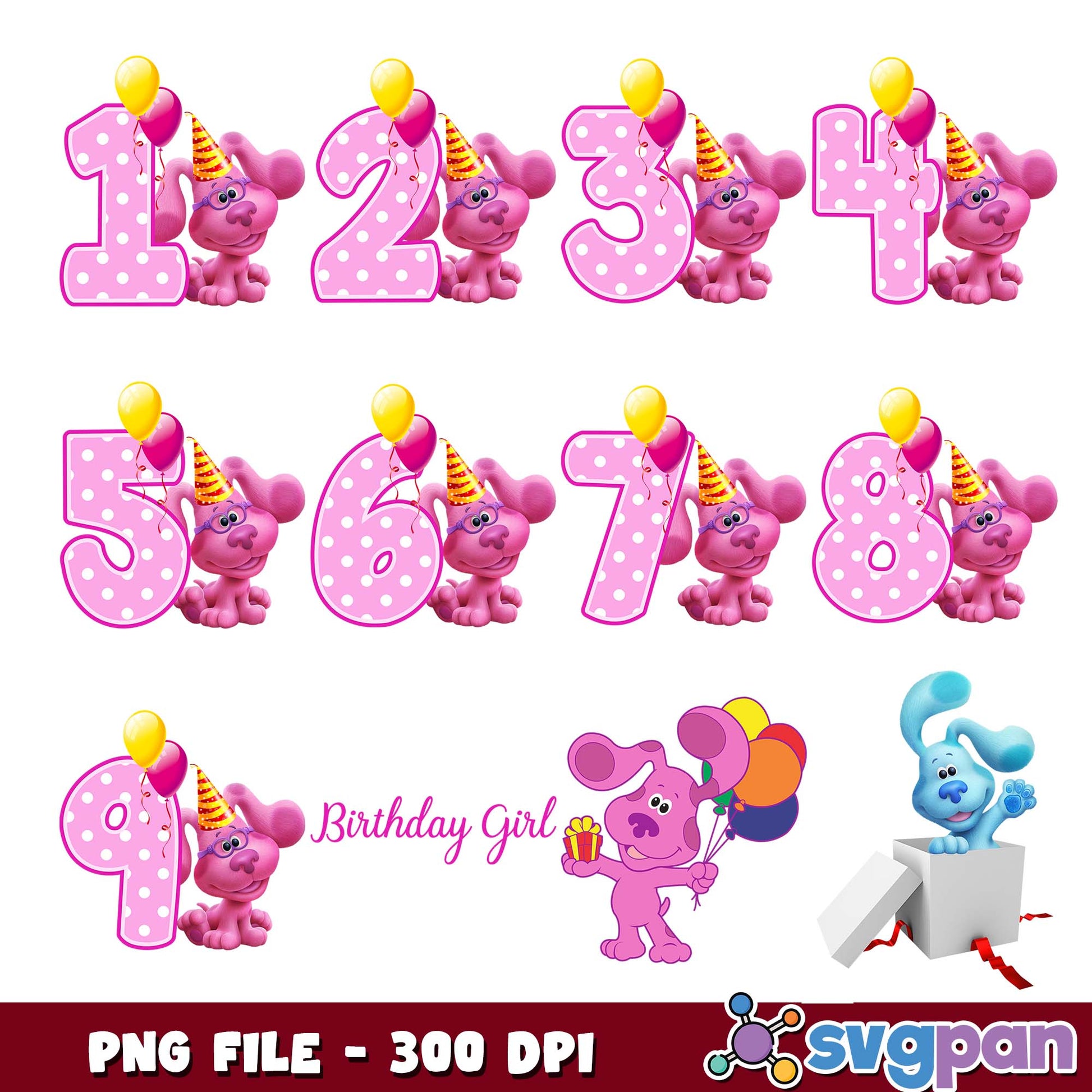 Blues clues birthday candle png bundle