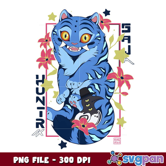 Blue tiger huntrix png, kpop demon hunters png, kpop cartoon png