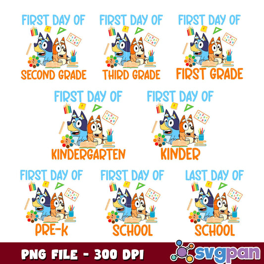 Bluey Back To School PNG Bundle