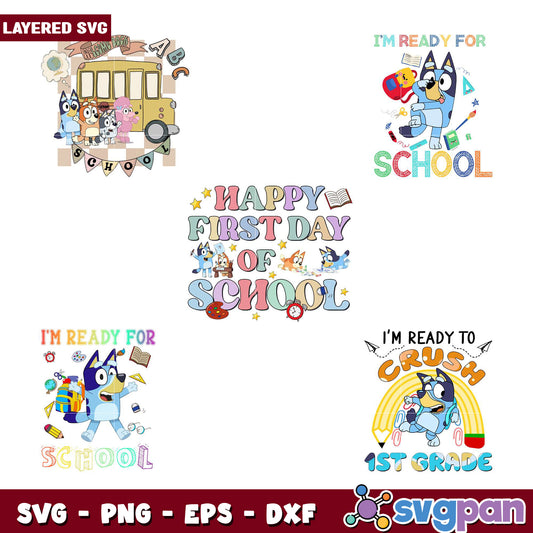 Bluey Back To School SVG Bundle