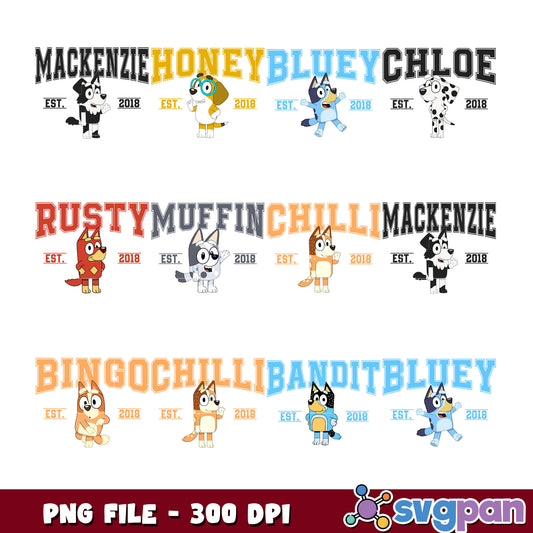 Bluey Bingo Chilli PNG Bundle 300 DPI