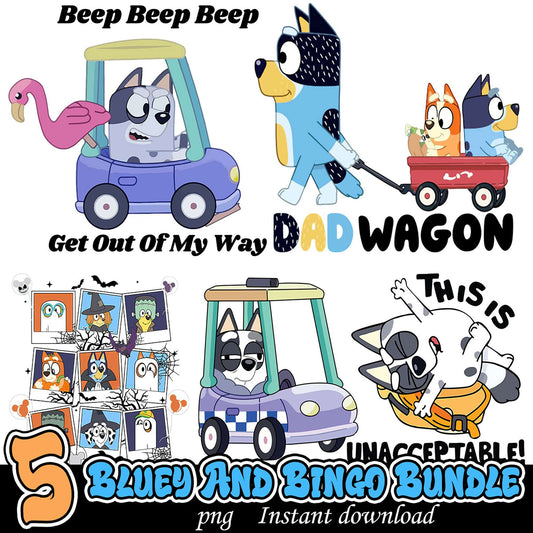 Bluey Bingo PNG Bundle 5 Instant Downloads