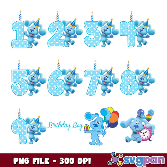 Bluey Birthday Bundle PNG 300 DPI