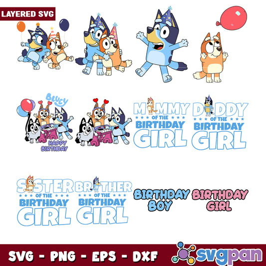 Bluey Birthday SVG Bundle