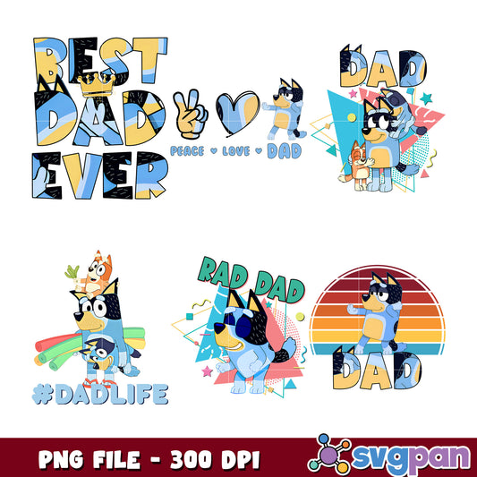 Bluey Dad PNG Bundle 300 DPI