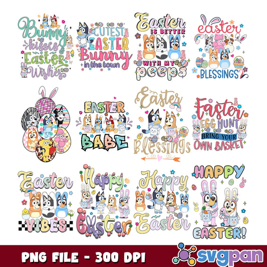 Bluey Easter Bundle PNG 300 DPI