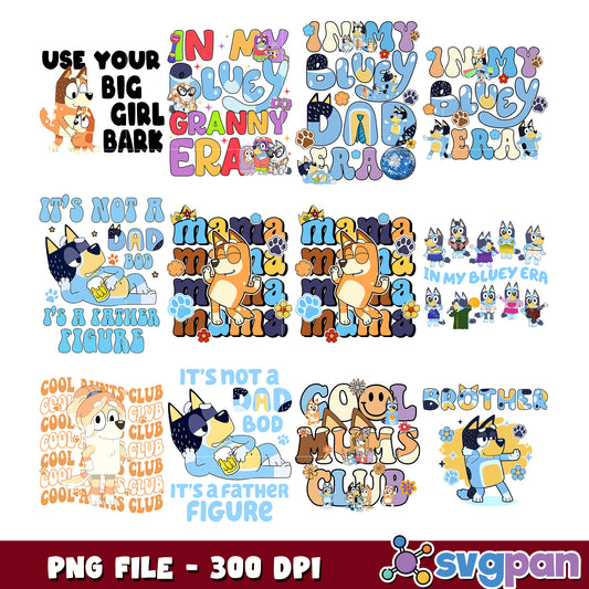 Bluey Family PNG Bundle 300 DPI