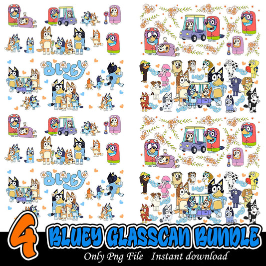 Bluey Glasscan Bundle PNG Digital Download for Kids Fun