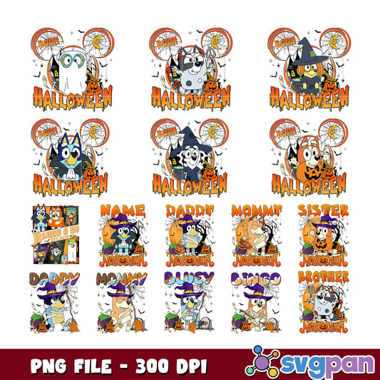Bluey Halloween Bundle PNG 300 DPI