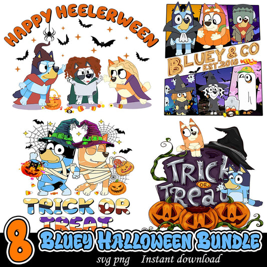Bluey Halloween Bundle SVG PNG Instant Download