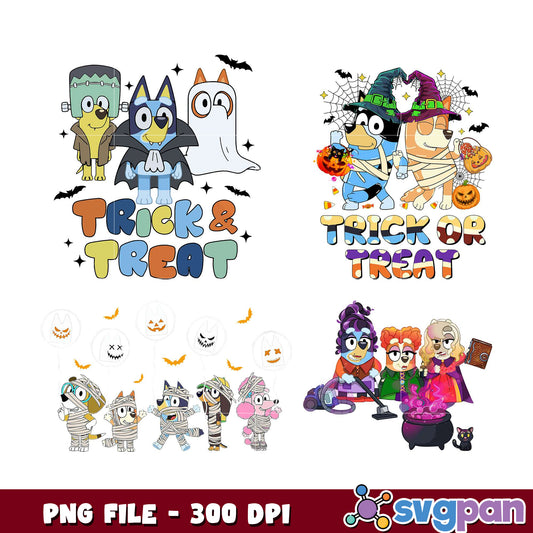 Bluey Halloween PNG Bundle 300 DPI
