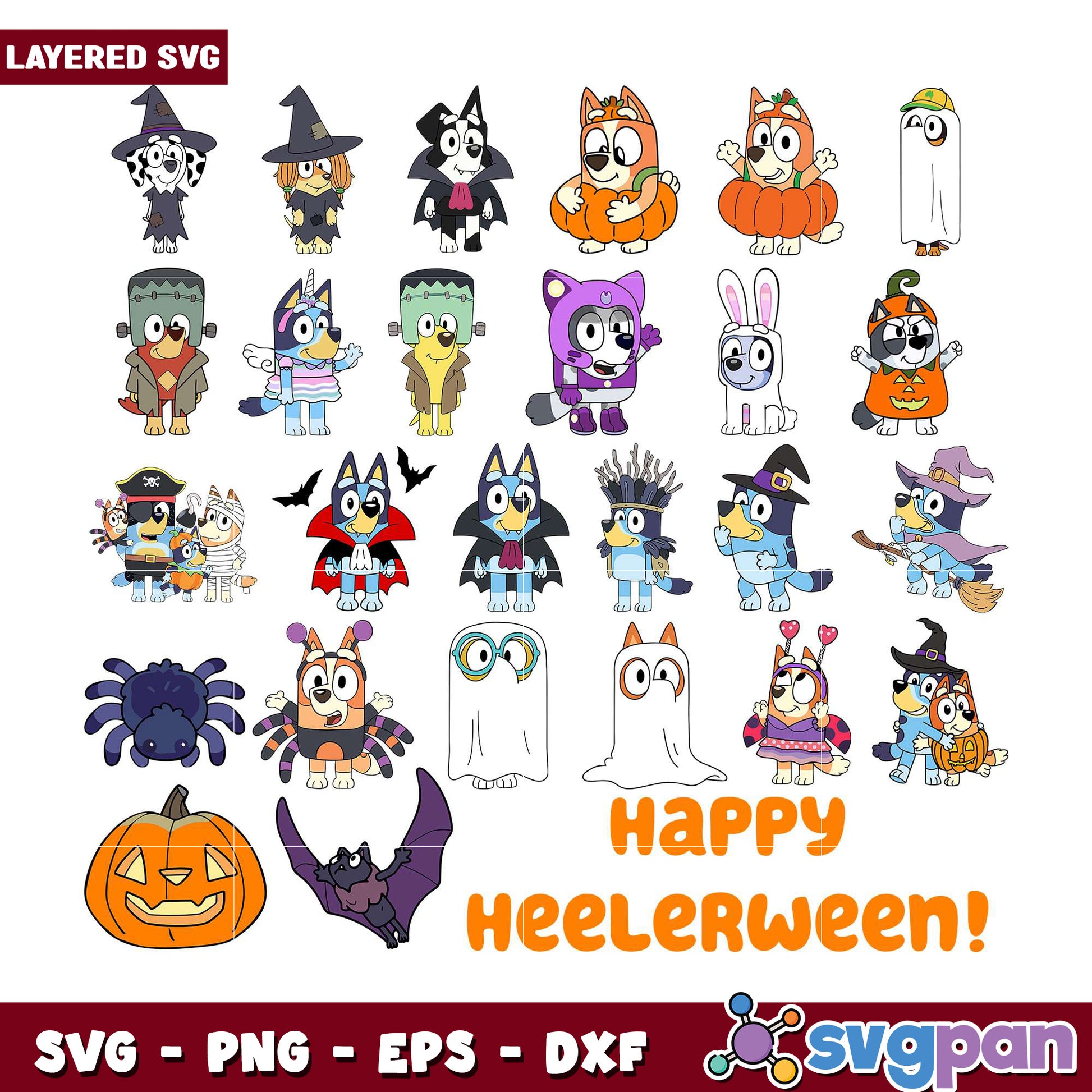 Bluey Halloween SVG Bundle