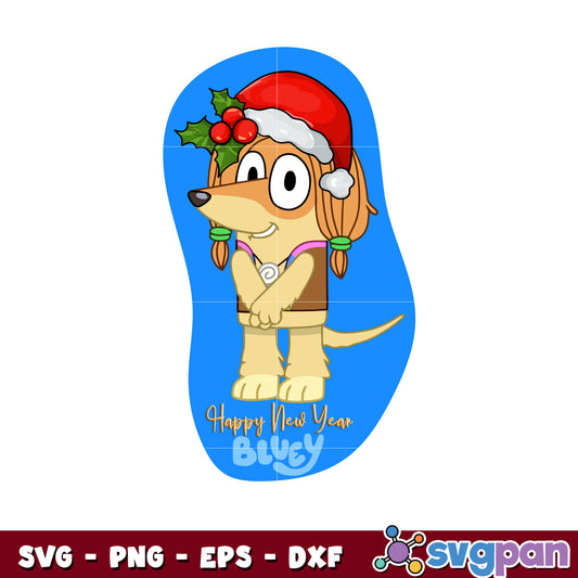 Bluey Indy happy new year bluey svg, bluey christmas svg