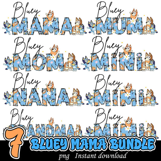 Bluey Mama PNG Bundle 7 Designs