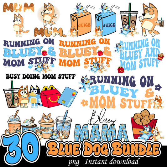 Bluey Mom PNG Bundle 30 Instant Downloads