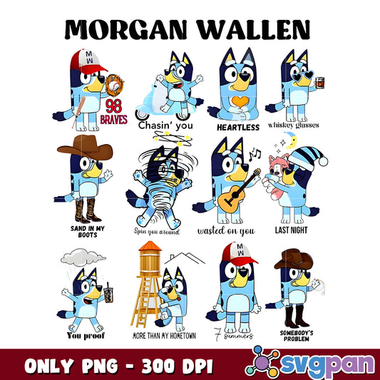 Bluey Morgan Wallen Png, cartoon bluey png, morgan wallen png