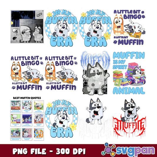 Bluey Muffin PNG Bundle 300 DPI